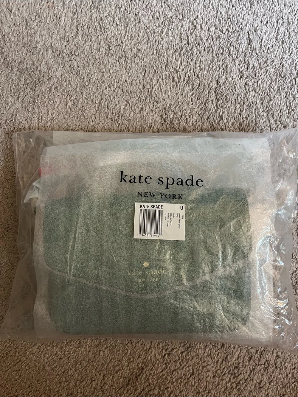 kate spade green Saffiano Crossbody Bag with Gold Logo